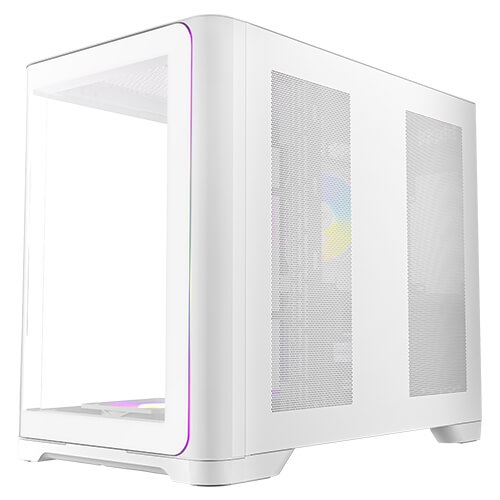 Gabinete antec c5 curve argb. midi tower, 4x ventilador 120 mm, compatible btc, blanco