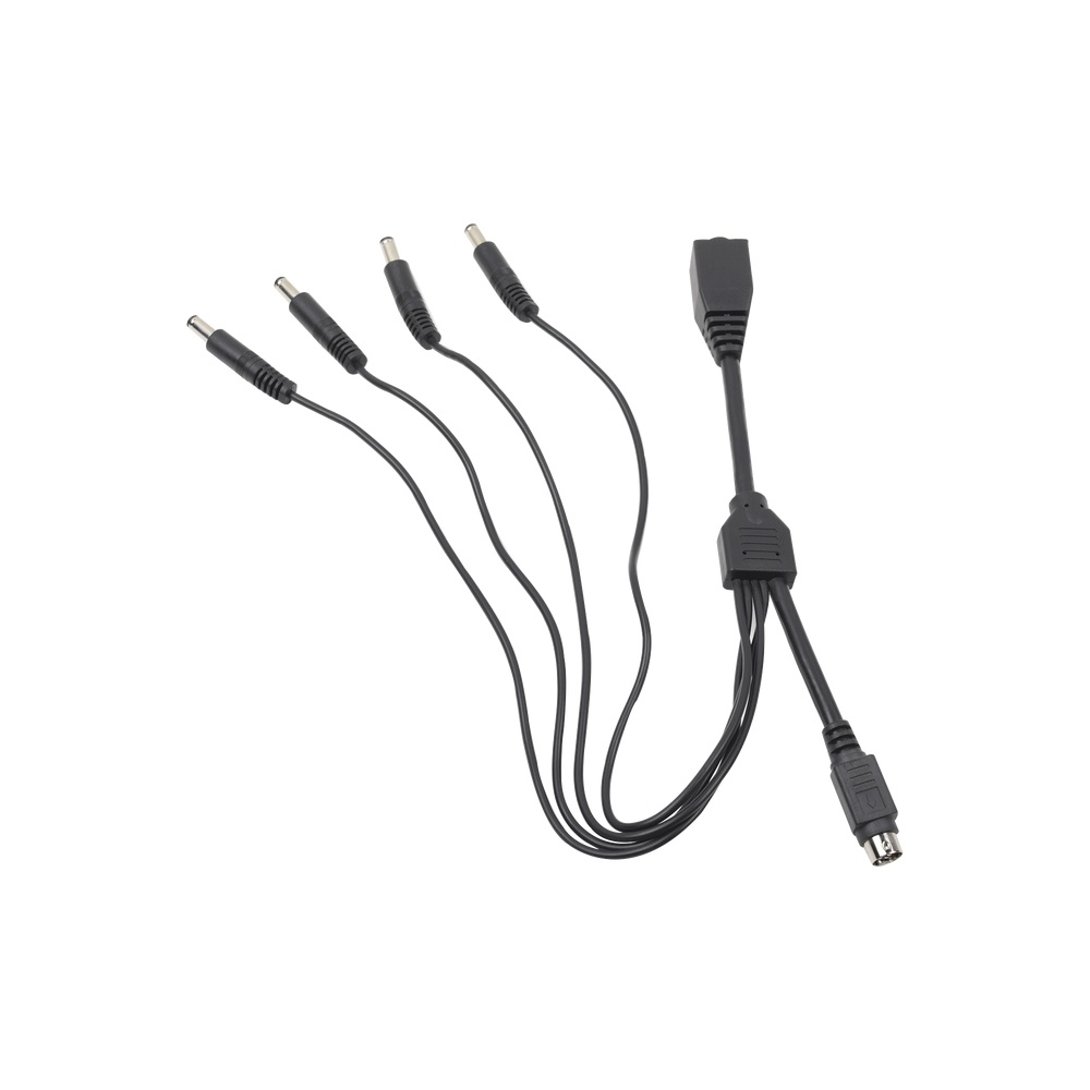 Cable con 5 vías para alimentar 4 cámaras turbohd y dvr turbohd epcom / hikvision