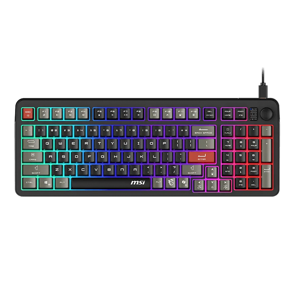 Teclado Gamer MSI FORGE GK110 / Distribución US (Inglés) / Iluminación RGB / Membrana / Anti-Ghosting