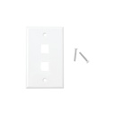 Placa de pared de 2 puertos, keystone, color blanco 