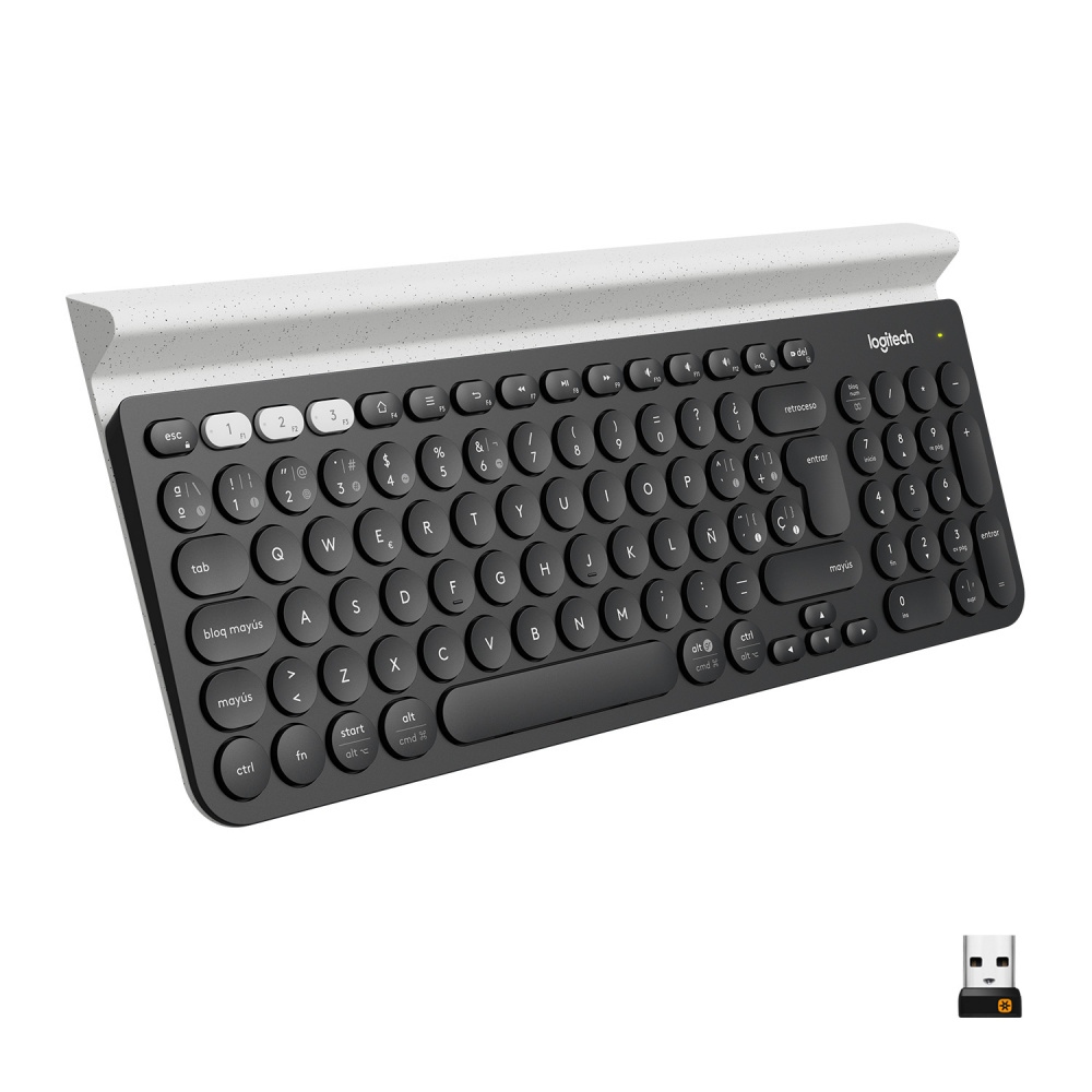 Teclado Logitech K780, Inalámbrico, Bluetooth, Negro (Español)