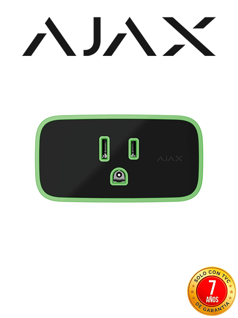 Ajax socket - enchufe inteligente e inalámbrico con monitor de consumo eléctrico color negro.