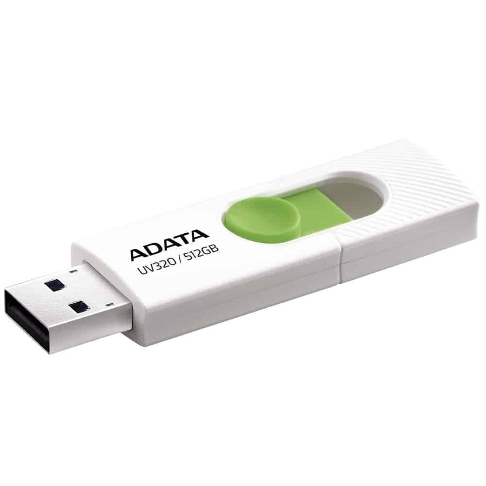 Memoria flash adata uv320 512gb usb3.2 blanco-verde(auv320-512g-rwhgn)