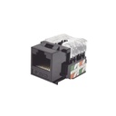 Módulo jack keystone cat6 con terminación 110 (punchdown) para faceplate - color negro