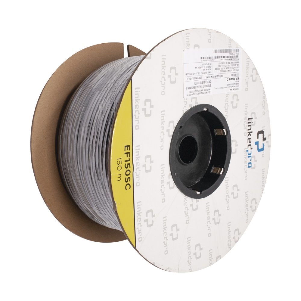 Carrete de fibra óptica monomodo con conectores sc-sc duplex, reforzada con kevlar, de 150 metros