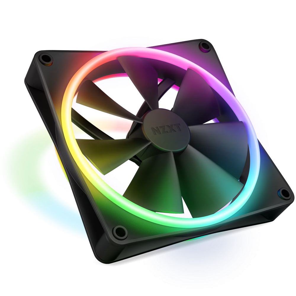 Ventilador NZXT F140 RGB DUO, 140mm, 1800RPM, RGB, Negro