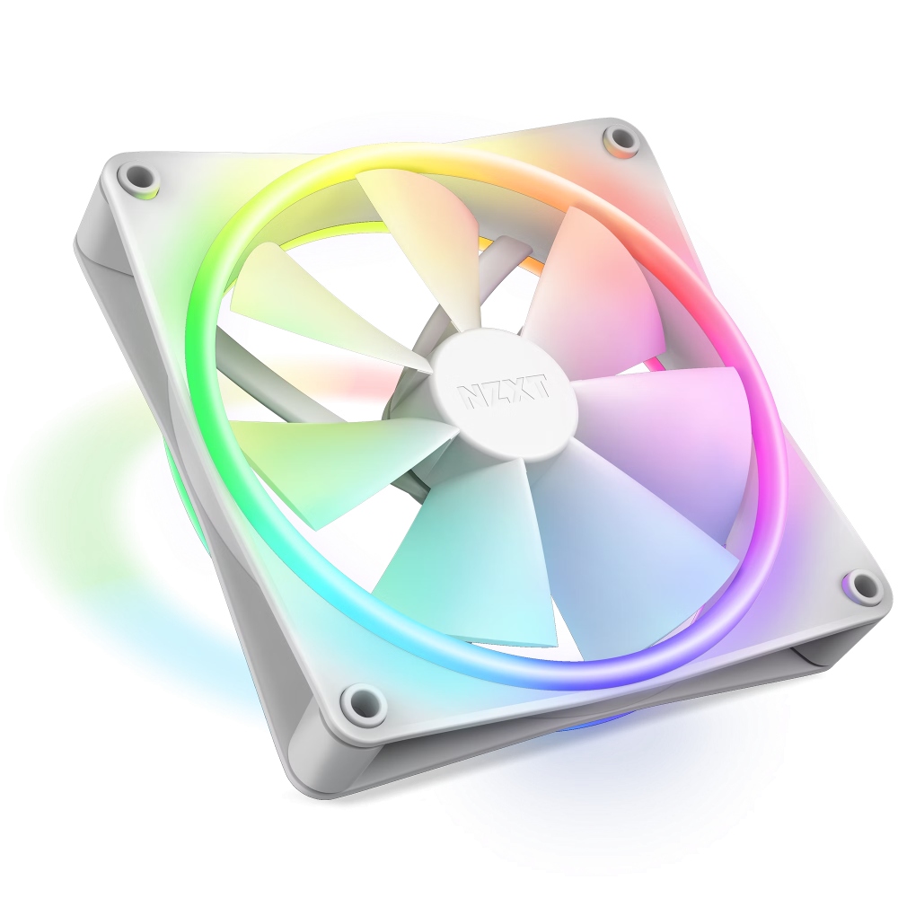 Ventilador NZXT F140 RGB DUO, 140mm, 1800RPM, RGB, Blanco