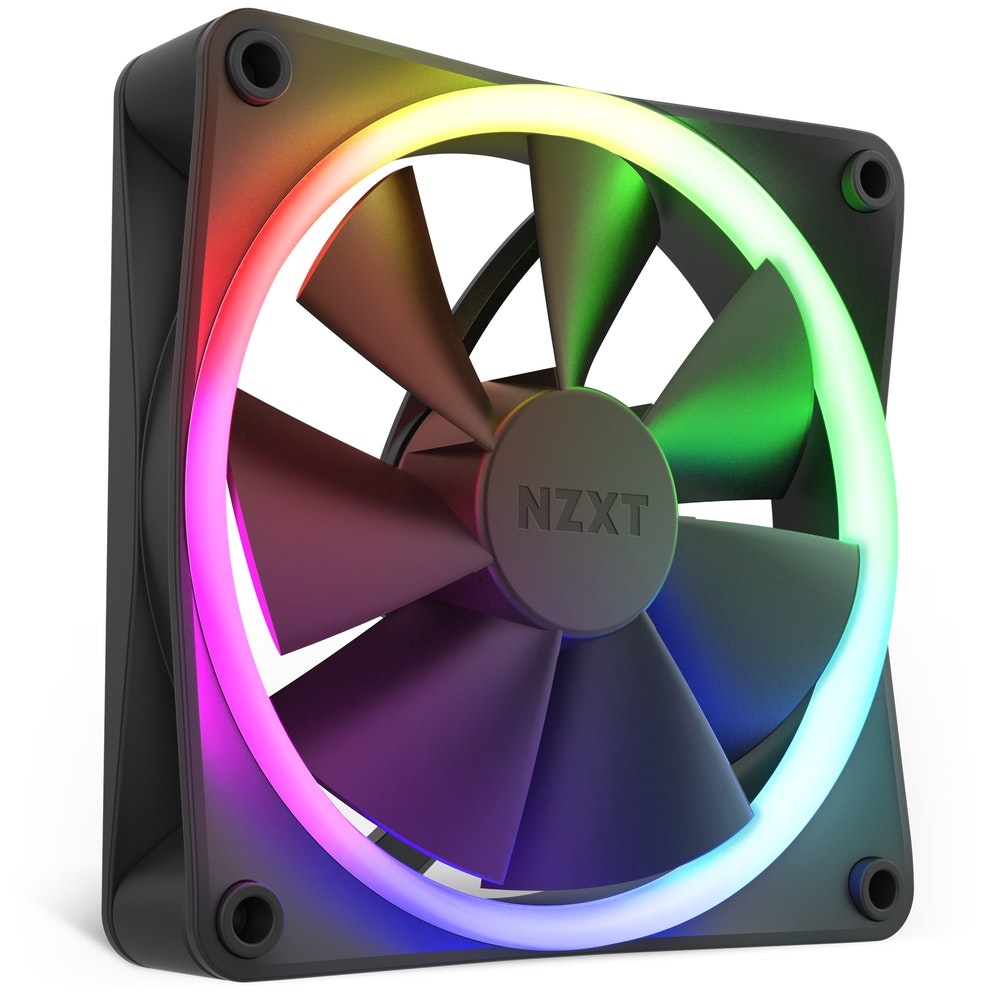 Ventilador NZXT F120 RGB, 120mm, 1800RPM, RGB, Negro