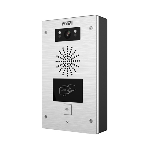 Video portero ip, 2 líneas sip, 2 relevadores, lector de tarjeta rfid, onvif, con botón para llamada, anti-vandálico, poe, ip65 