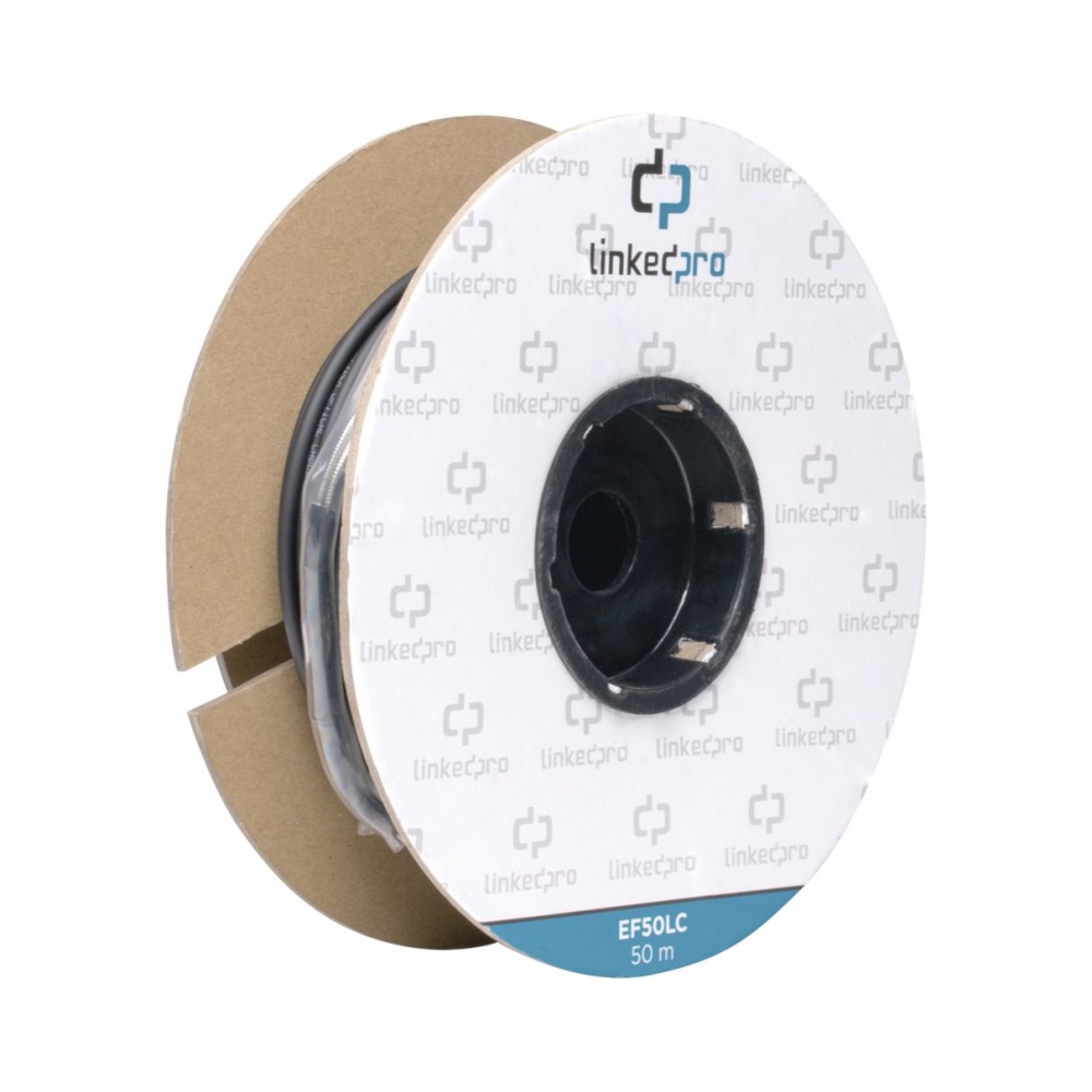 Carrete de fibra óptica monomodo con conectores lc-lc duplex, reforzada con kevlar, de 50 metros