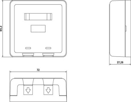 Caja de pared con 2 puertos keystone, no incluye jacks 