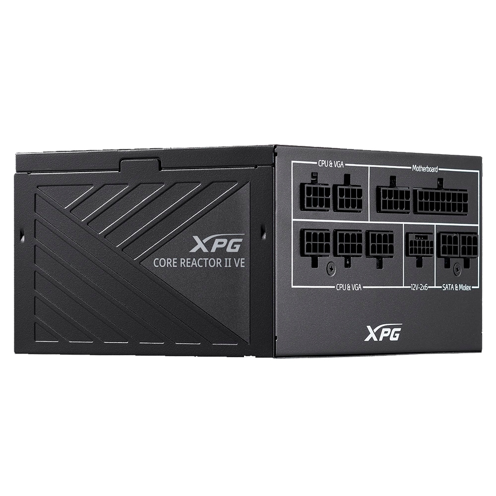 Fuente de Poder XPG CORE REACTOR II VE / 750W / 80+ Gold / Modular / 24-pin ATX / 120mm / COREREACTORIIVE750G-BKCUS