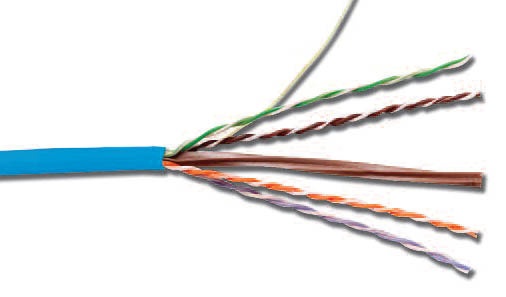 Bobina de cable utp reelex, de 4 pares, alto desempeño cat6, pvc (cm), color azul, 23 awg, 305m