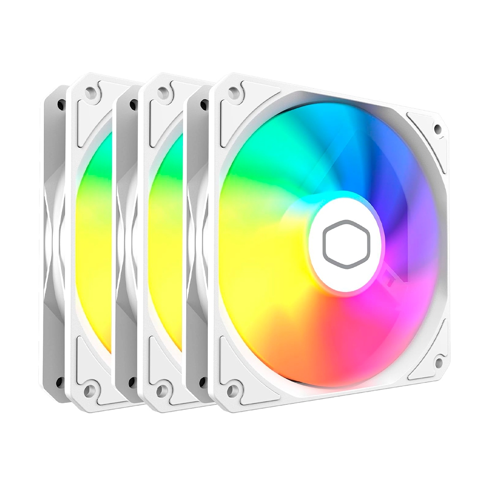 it 3 Ventiladores Cooler Master MF120 Lite / ARGB / 3x120mm / PWM Dinámico 1.750 RPM / Blanco