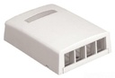 Caja de montaje en superficie, para 4 módulos keystone, color blanco