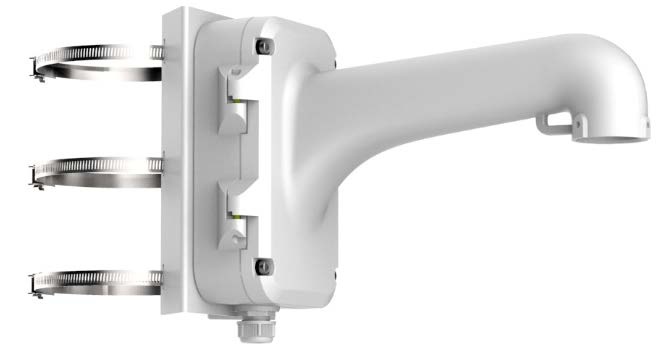 Montaje de poste para domos hikvision / color plata / uso en exterior