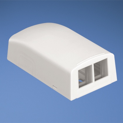 Caja de montaje en superficie, para 2 módulos keystone, color blanco