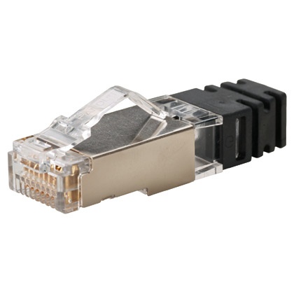Plug rj45 cat6 blindado, para cable calibre 24-26 awg, chapado en oro de 50 micras, bolsa de 100 piezas