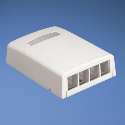 Caja de montaje en superficie, para 4 módulos keystone, color blanco mate