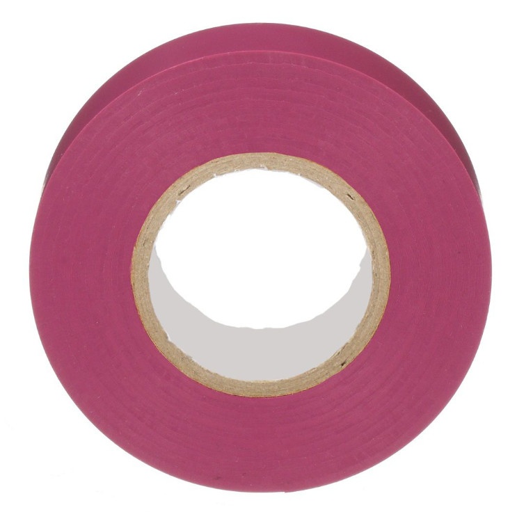 Cinta eléctrica para aislar, de pvc, uso general, grosor de 0.18mm (7 mil), ancho de 19mm, y 20.12m de largo, color violeta