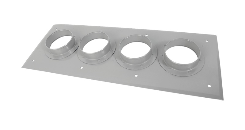 Placas pasamuro con capacidad de 4 botas de 4" 