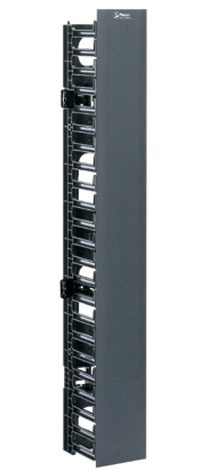 Organizador vertical sencillo netrunner, para rack abierto de 45 unidades, 4.9in de ancho, color negro