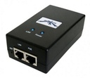 Inyector poe ubiquiti poe-24-12w  2 puertos rj45 10 100 mbps 24vdc 0.5a color negro