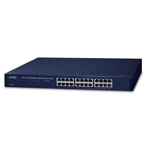 Switch 24 puertos rj45 gigabit ethernet 10/100/1000 mbps / no administrable / planet gsw-2401 / recinto de metal / 15w de consum