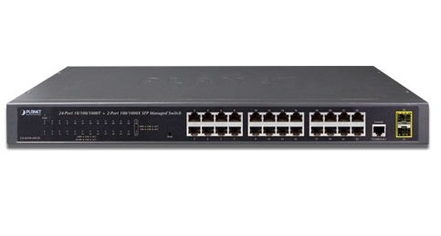 Switch 24 puertos rj45 gigabit ethernet 10/100/1000 mbps / planet gs-4210-24t2s / 2 ranuras mini-gbic / sfp 100/1000 mpbs / swit