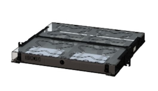 Charola fibra óptica rack belden ecx-01u p/2 adaptadores frame o cassetes