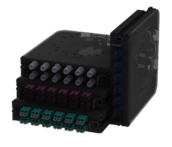 Cassete belden fc3x06ldfs 6 adaptadores lc 12 hilos multimodo om3 