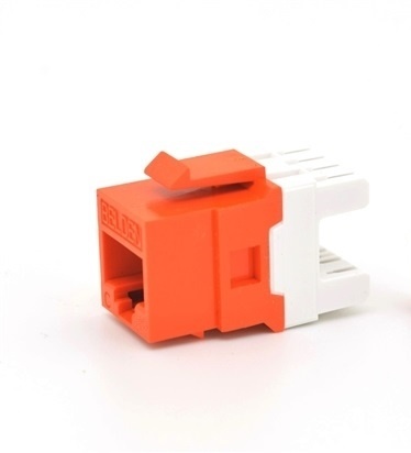 Conector modular jack rj45 cat6a belden ax104152  estilo keyconnect naranja compatible con faceplate ax102660,ax102655,ax102249 