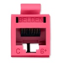 Conector modular jack rj45 cat6 revconnect belden rv6mjkutr-s1 estilo keyconnect rojo claro compatible con faceplate ax102660,ax