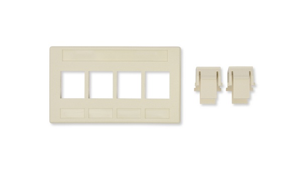 Adaptador modular keyconnect belden ax102291 3 puertos compatible con jacks cat6a cat6 cat5e fibra y coaxial color blanco uso in
