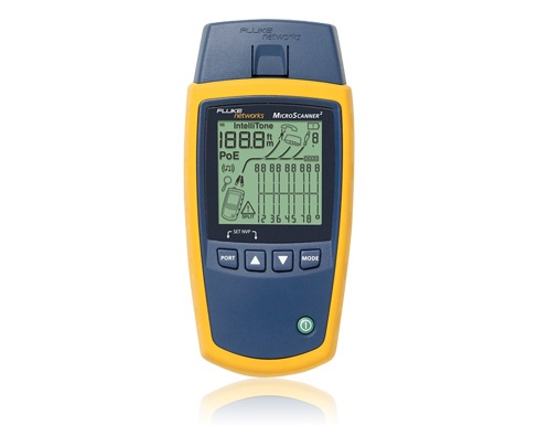 Tester de red microscanner 2 fluke networks ms2-100 para comprobación de redes de voz, datos y video pantalla lcd retroiluminada