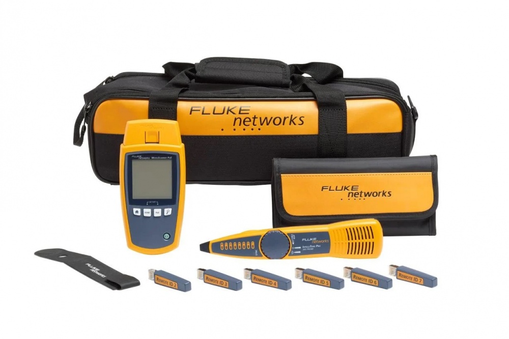 Kit profesional verificador de red microscanner poe fluke networks ms-poe-kit para comprobación de redes de voz, datos y video d