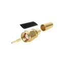 Conector sma macho inverso de anillo plegable para cables rg-8/x, lmr-240, 9258, oro/ oro/ teflón.​