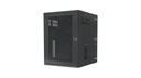 Gabinete panzone de montaje en pared, de 19in, puerta ventilada, 18 ur, 762mm de profundidad, color negro