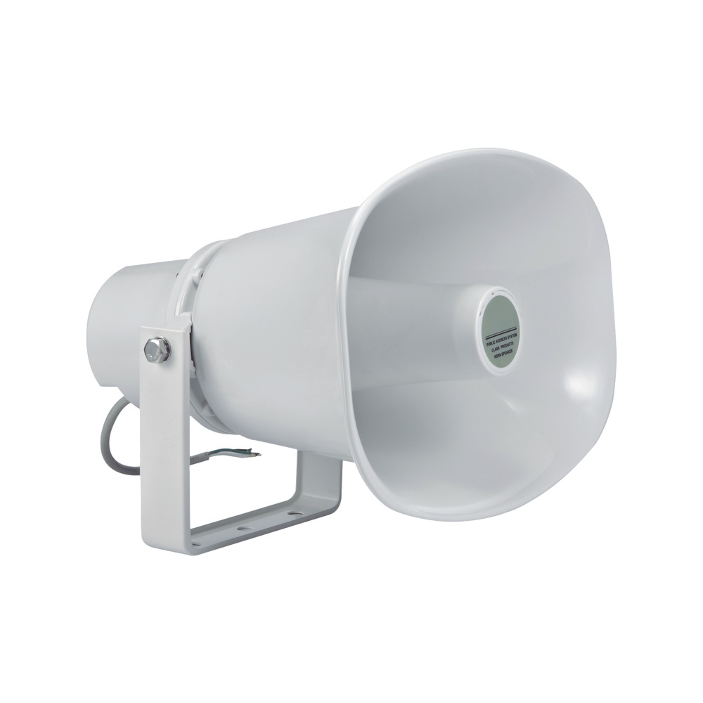 Altavoz para exterior | tipo trompeta | 15-30w | 70/100v | ip66 | material abs | bracket de metal