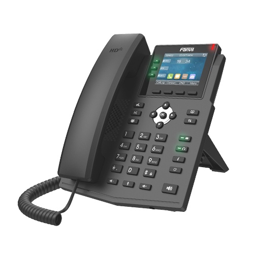 Teléfono ip empresarial con estándares europeos, 6 lineas sip con pantalla lcd a color, puertos gigabit, ipv6, opus y conferenci