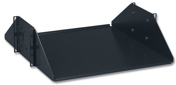 Charola doble para soportar equipo en racks de 432 mm de profundidad, de 19in, 3ur, color negro