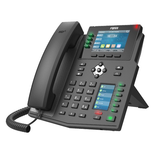 Teléfono ip empresarial con estándares europeos, 16 líneas sip con pantalla lcd a color 3.5", 30 teclas dss/blf, puertos gigabit