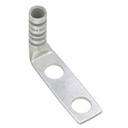 Terminal de compresión de barril largo, de dos orificios de 1/4, para cable 8 awg, espacios entre orificios de 5/8in, lengüeta a