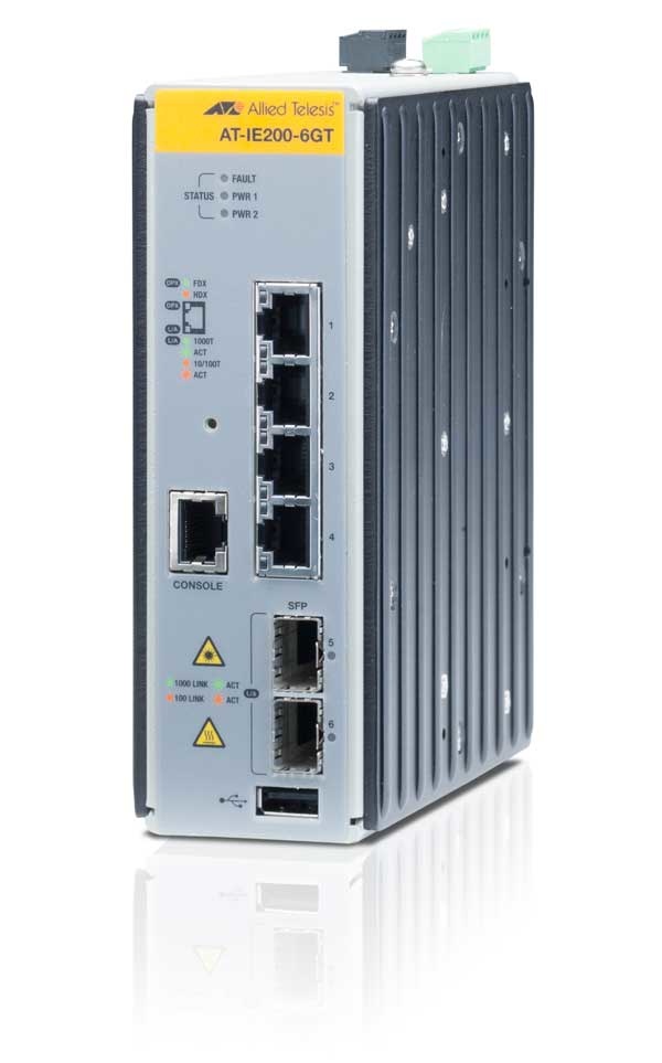 Switch industrial administrable capa 2 de 4 puertos 10/100/1000 mbps + 2 puertos sfp
