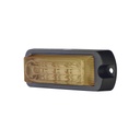 Luz auxiliar ultra brillante x13 de 4 leds, color ámbar, con mica transparente.