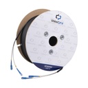Carrete de fibra óptica monomodo con conectores sc-sc duplex, reforzada con kevlar, de 300 metros