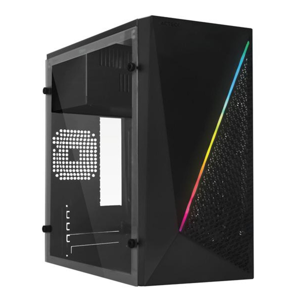 Gabinete Acteck Kioto GC460 RGB Micro ATX Fuente de 500W Color Negro