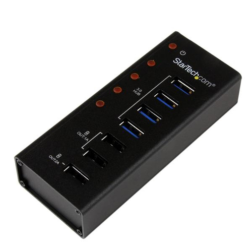 Hub concentrador usb 3.0 de 4 puertos y 3 de carga 1a y 2a