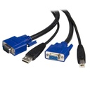 Cable kvm universal 2 en 1 ps/2 hd-15 vga de 3m  .