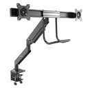 Soporte de escritorio con braz os para 2 monitores - resistente